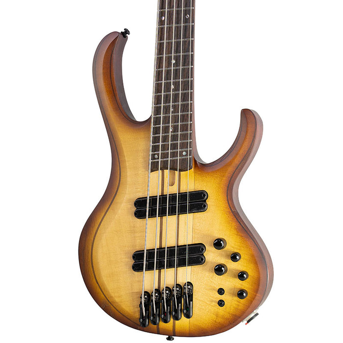 Brand New Ibanez BTB705LMNNF Bass Workshop 5-String Multi Scale Electric Bass Natural Browned Burst Flat