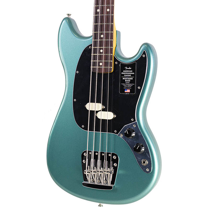 Brand New Fender American Professional Classic Mustang Bass Sherwood Green Metallic