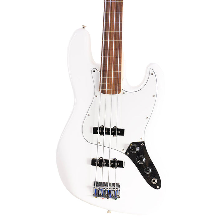 Fender Player Series Jazz Bass Fretless Polar White With Gator Hardshell Case