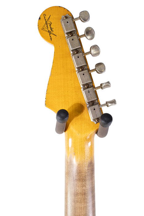 2023 Fender Custom Shop 1961 Stratocaster Heavy Relic Aged Vintage White Over 3-Color Sunburst