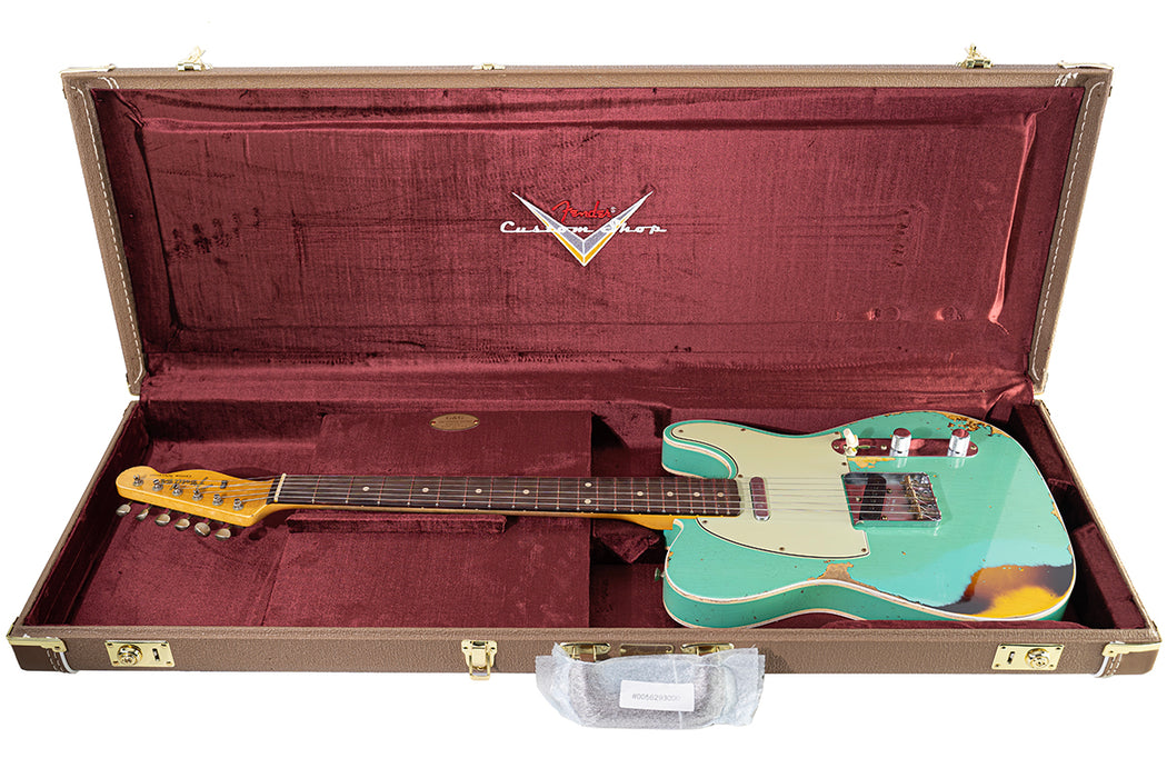2023 Fender Custom Shop Limited '60 Telecaster Custom Heavy Relic Aged Seafoam Green over 3-color Sunburst