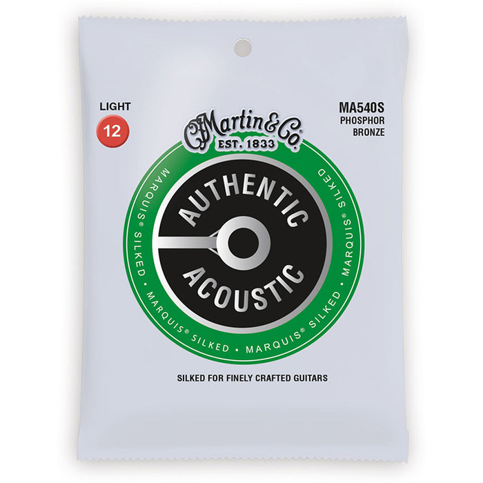 Martin MA540S Authentic Acoustic Marquis Silked Phosphor Bronze Guitar Strings Light 12-54